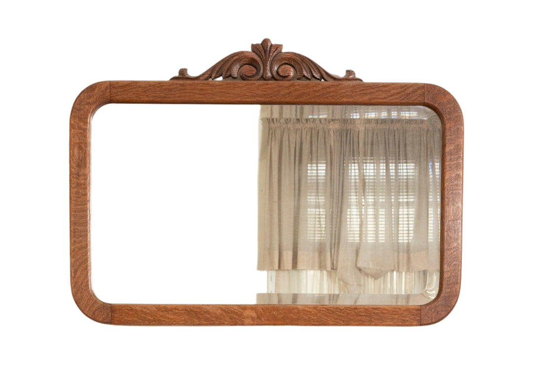 Antique Oak Framed Wall Mirror with Beveled Glass *Local Pickup Available in Honey Grove, TX*