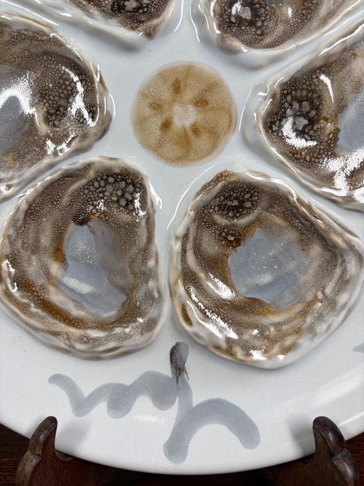 Set of Three Porcelain Oyster Plates