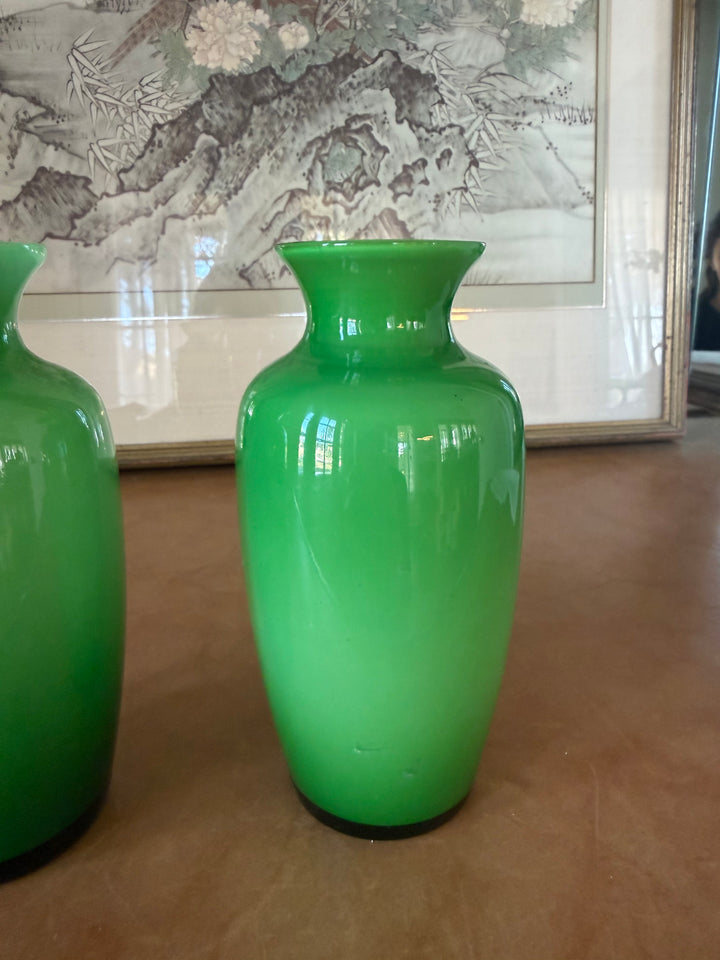 Pair of Green Vases