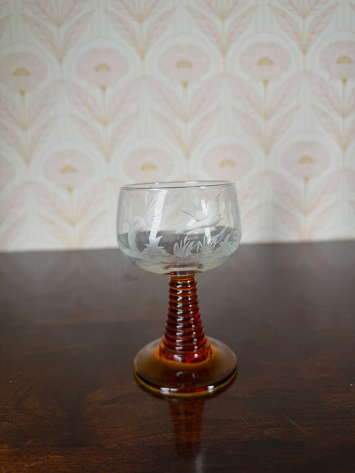 Set of 2 Small Amber Glasses