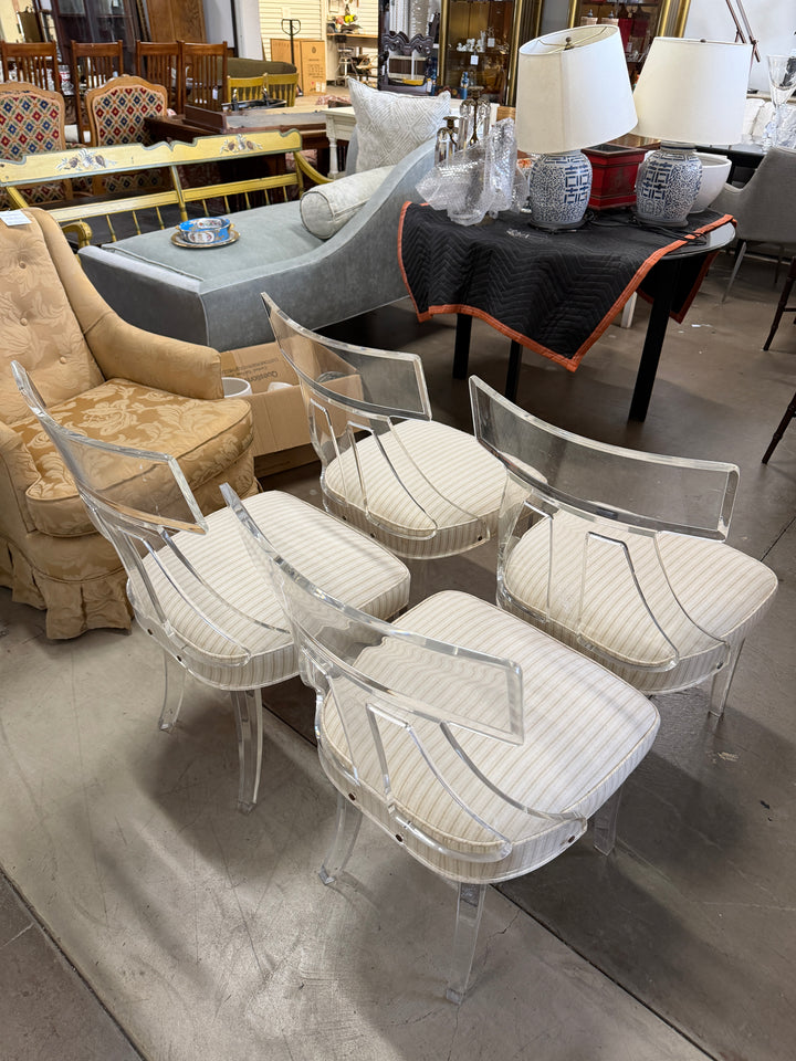 Lucite Klismos Chairs by Hill Manufacturing (Set of 4)