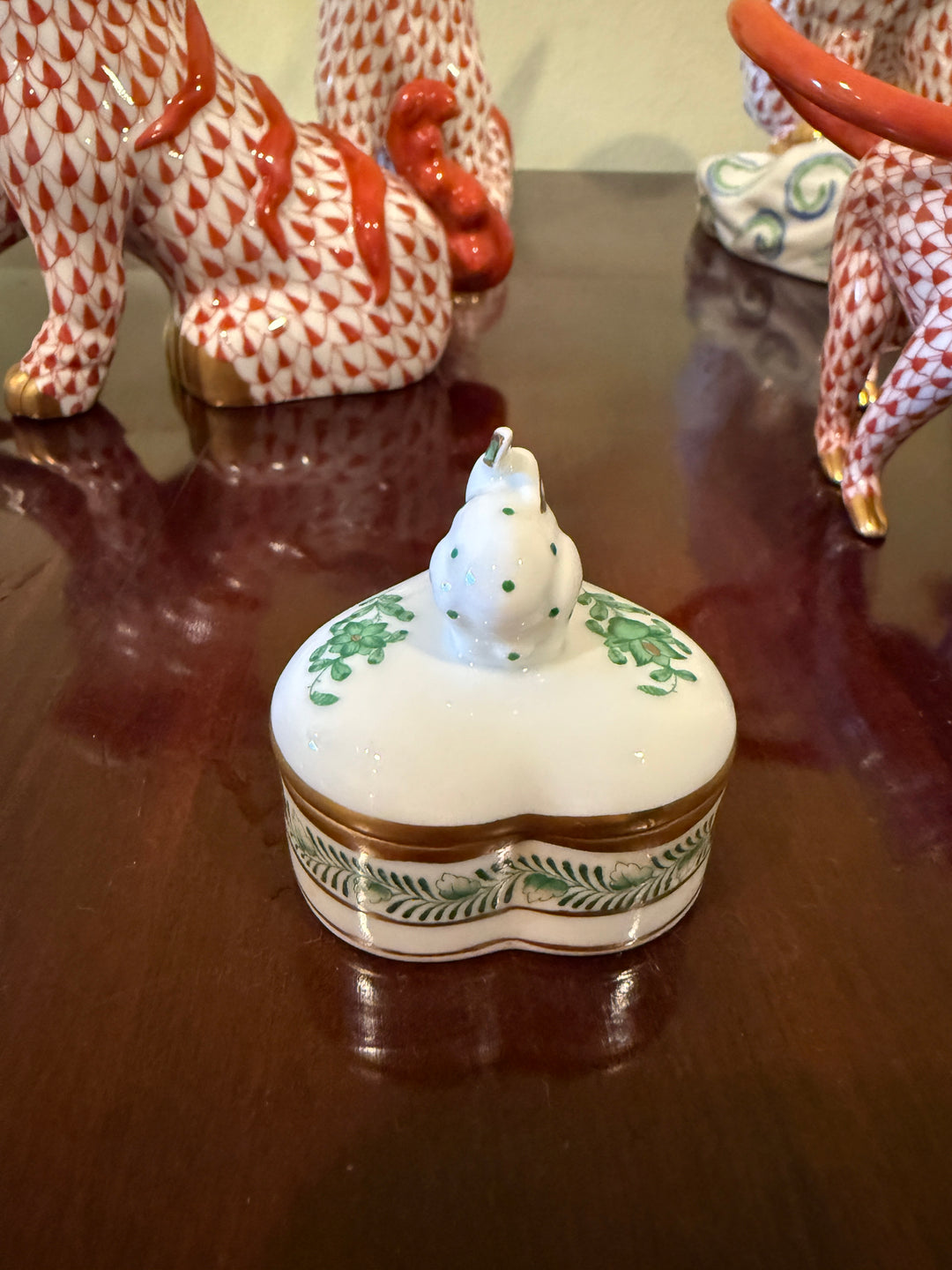 Herend Green Bunny Box