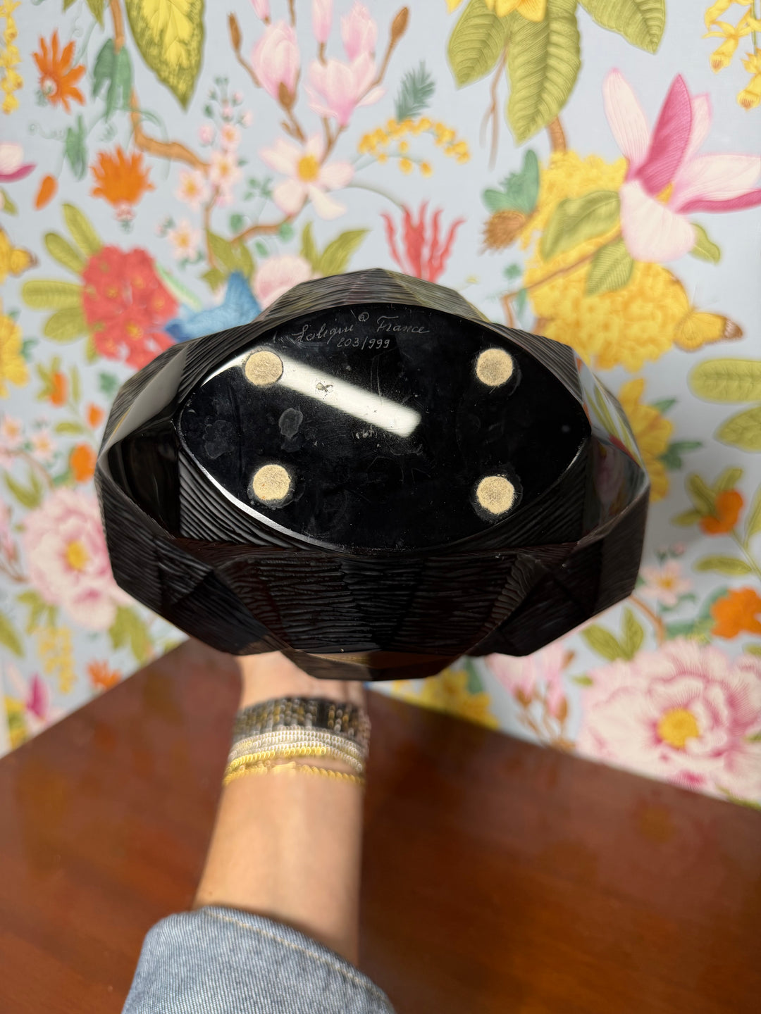 Lalique Tortue Black Vase