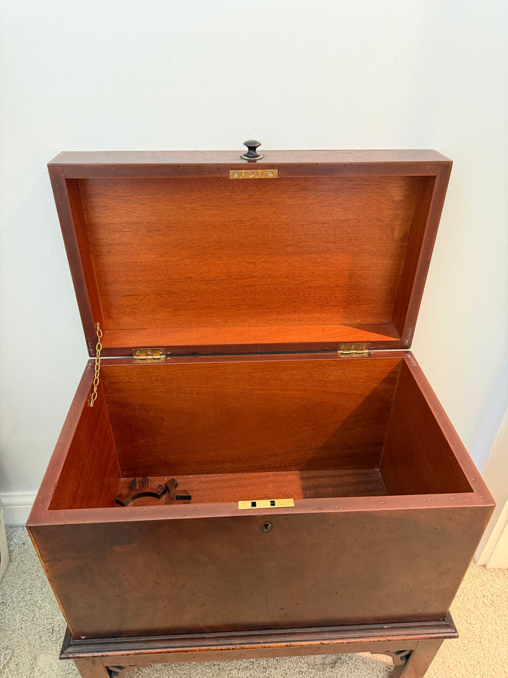 Mahogany Cellarette or Wine Chest on Stand
