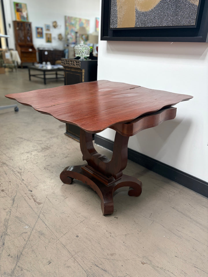 Mahogany Empire-Style Lyre-Base Center Table