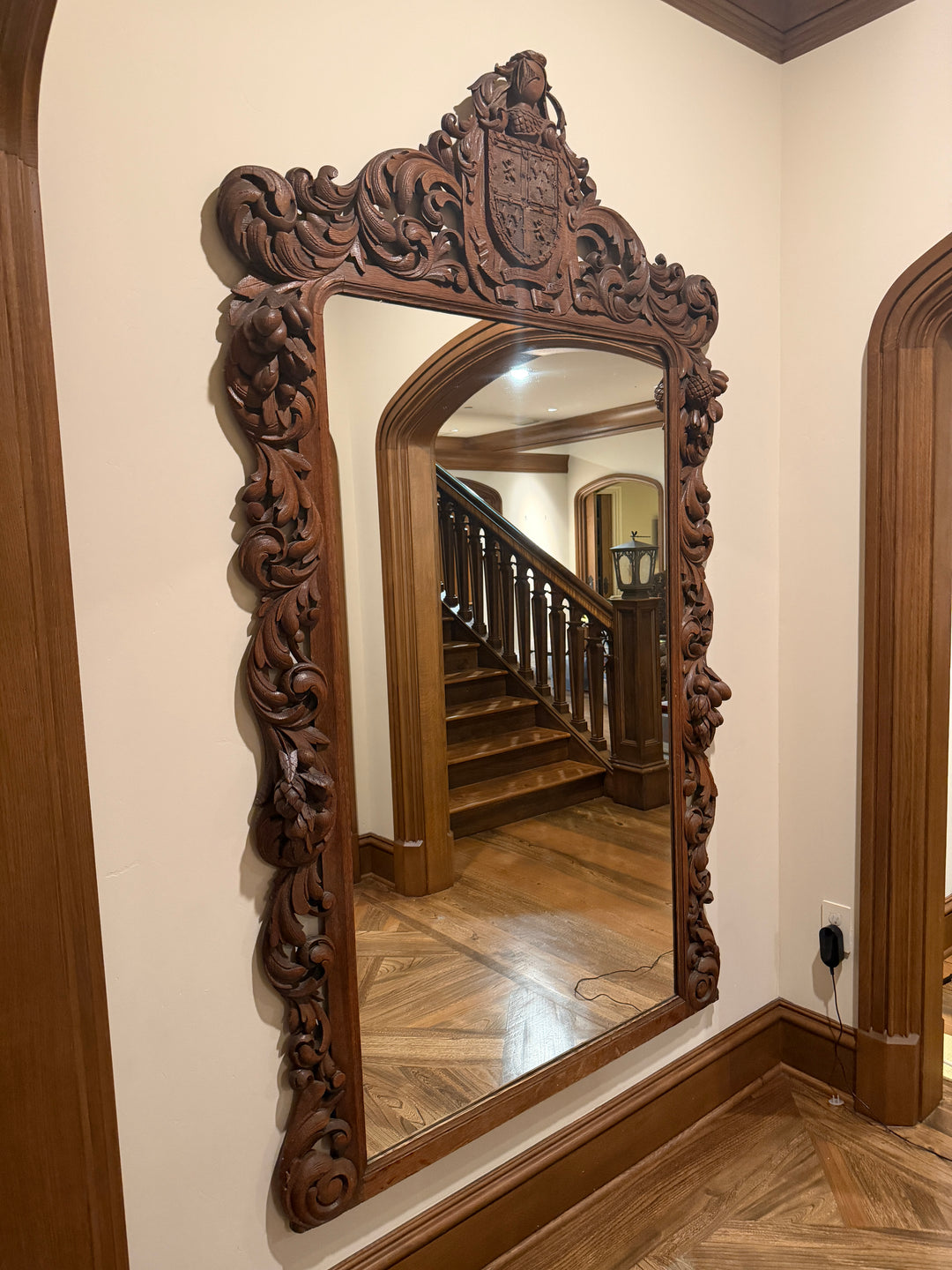 English Carved Oak Mirror