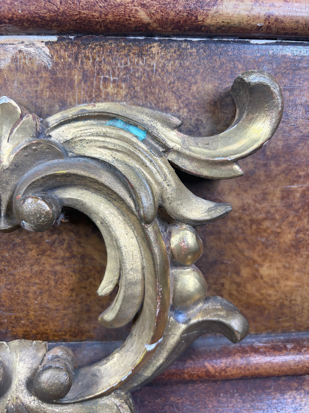 Decorative Wooden Wall Bracket with Gilt Rococo Hardware