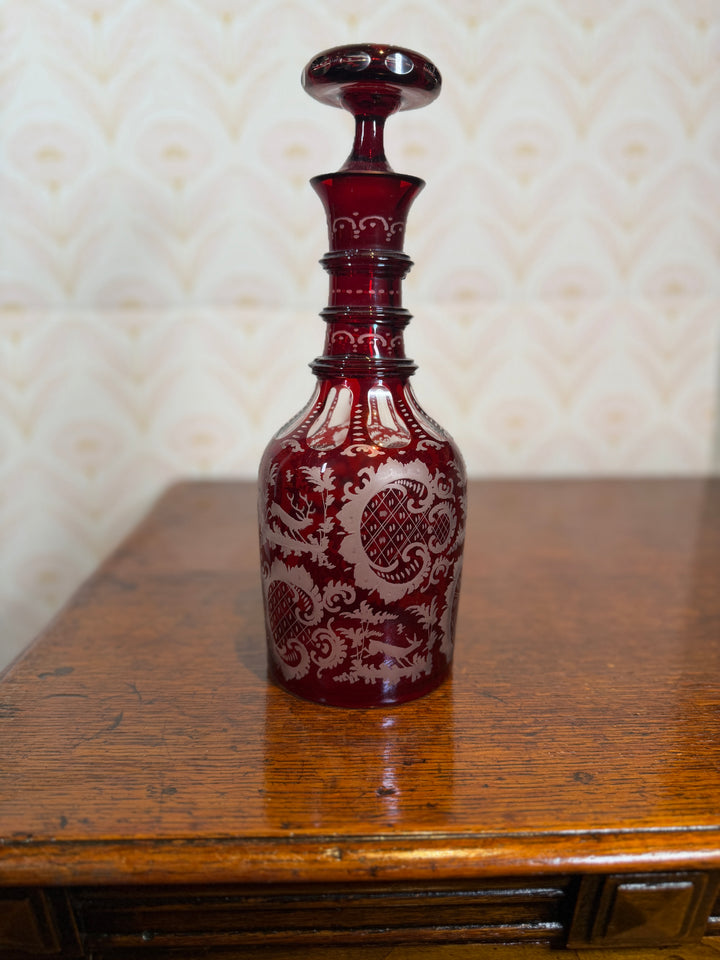Bohemian Ruby Red Decanter