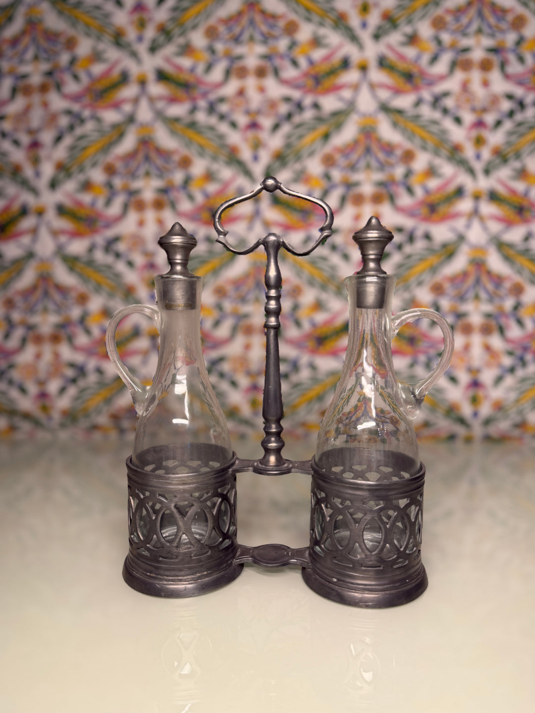 Pewter Oil and Vinegar Set
