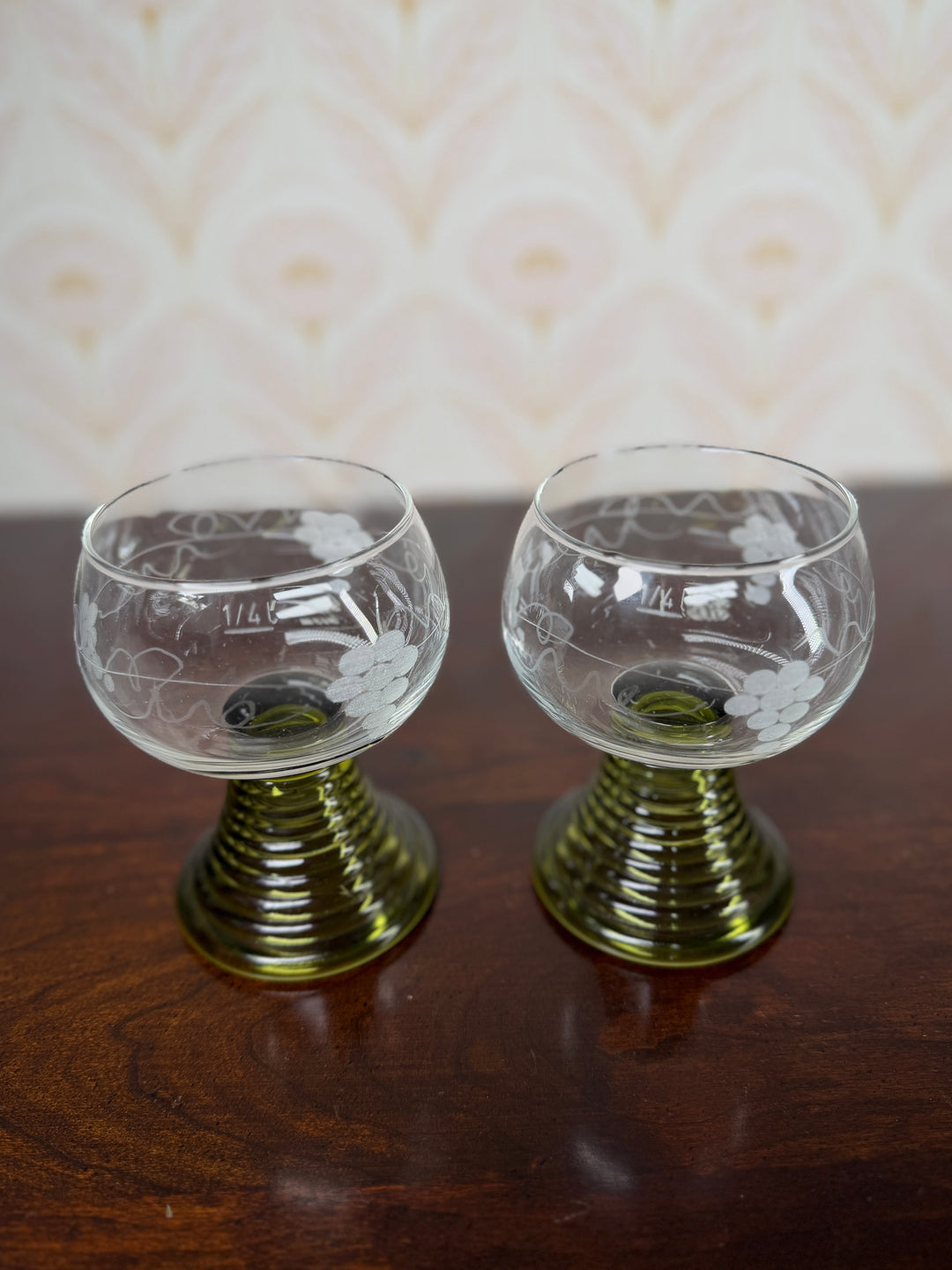 Set of 2 Green Glasses