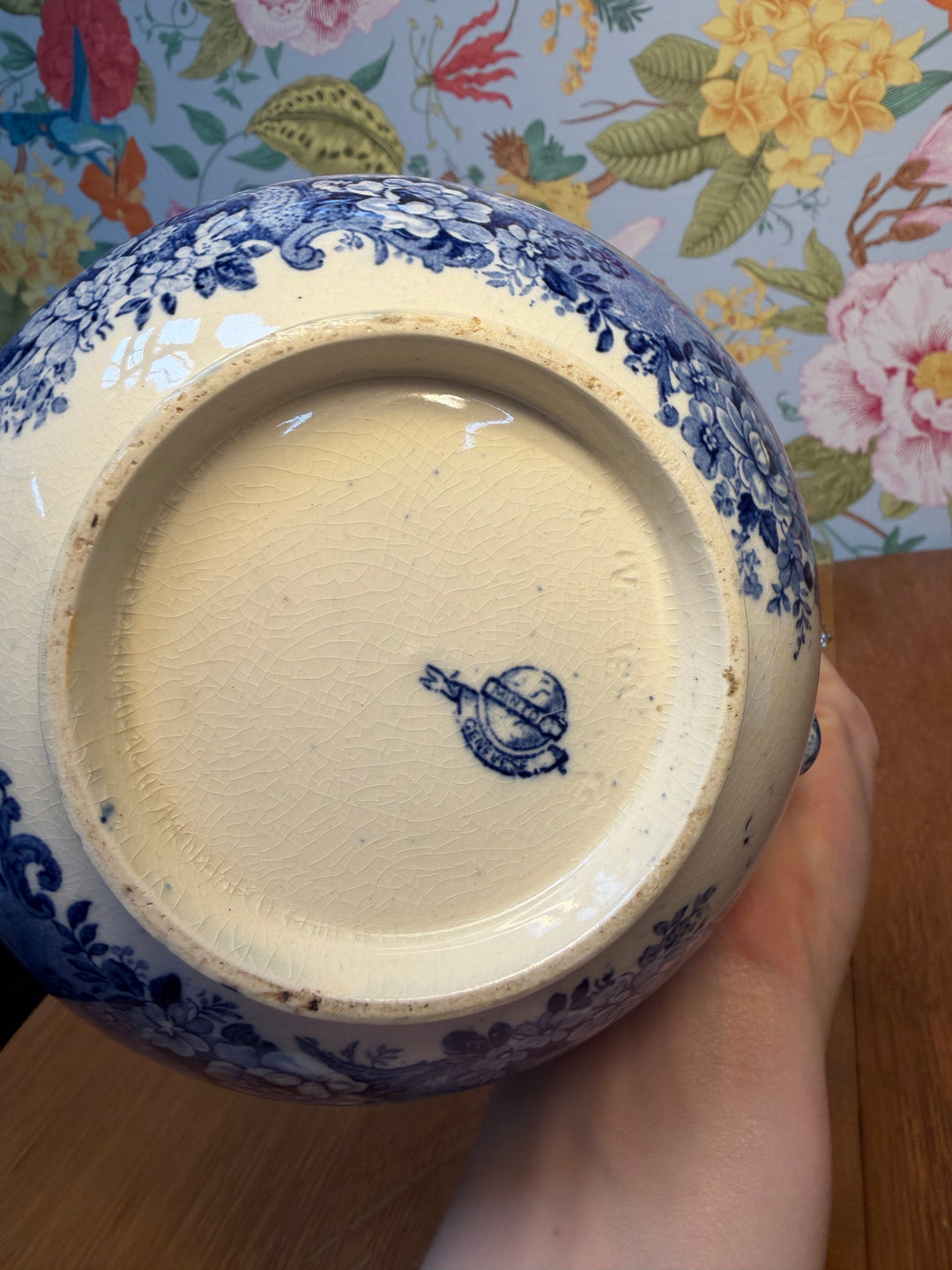 Antique Blue and White Creamer