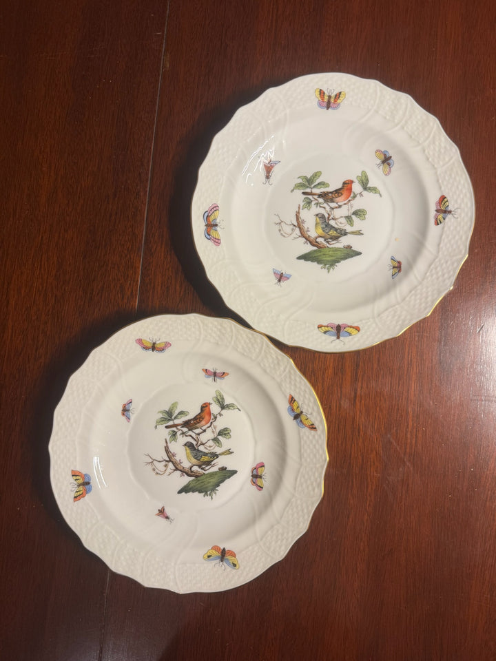 2 Herend Rothschild Dessert Plates (#1518)