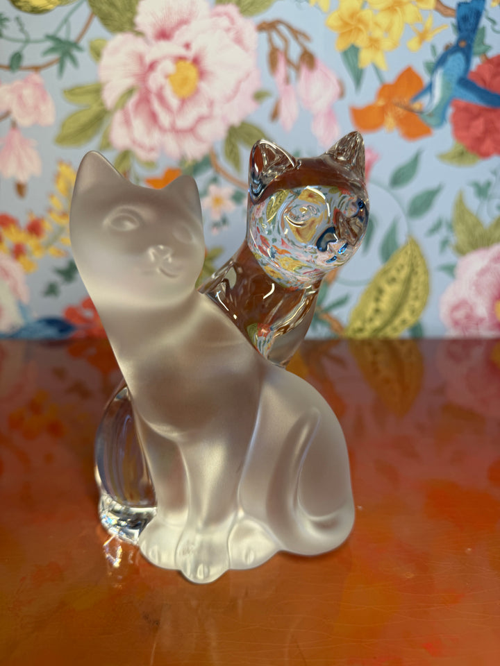 Lenox Pair of Cats 1 Frosted 1 Glass