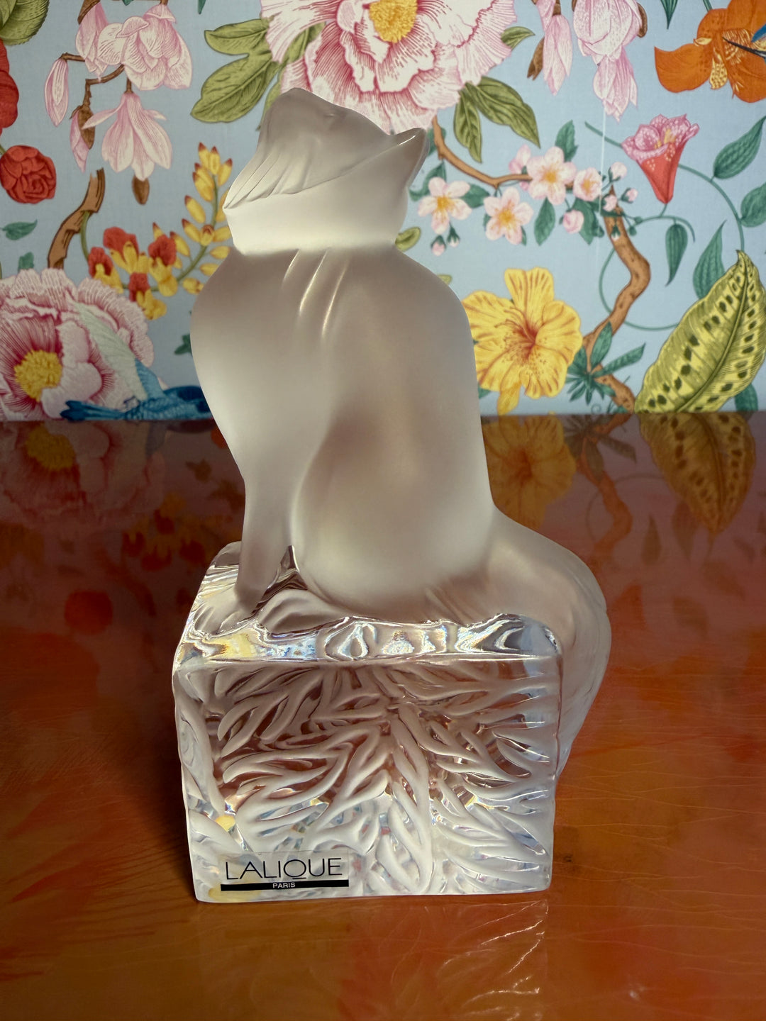 Lalique Cat on Stand
