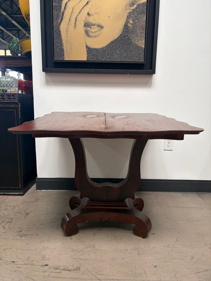 Mahogany Empire-Style Lyre-Base Center Table