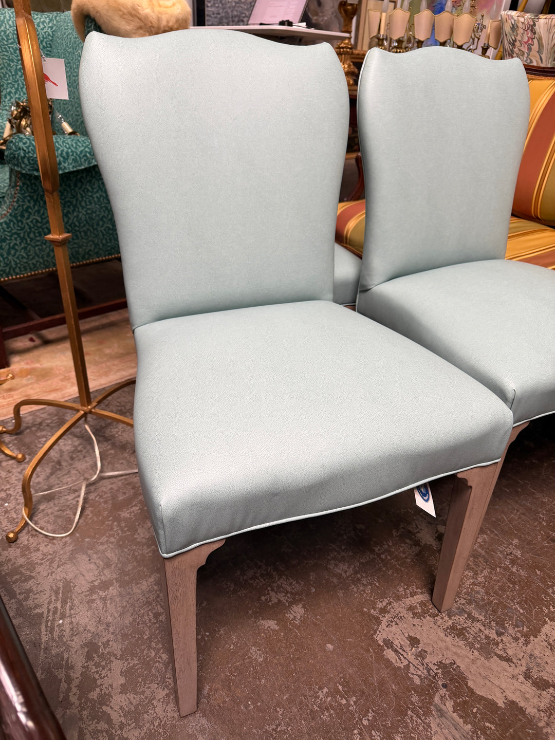 Set of 3 Blue Dining Chairs