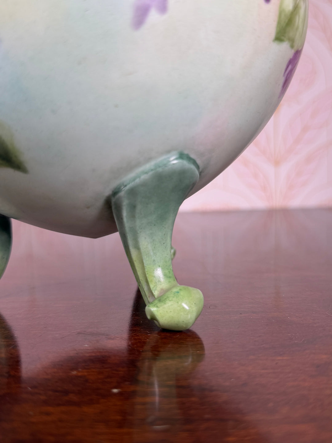 Footed Porcelain Painted Planter