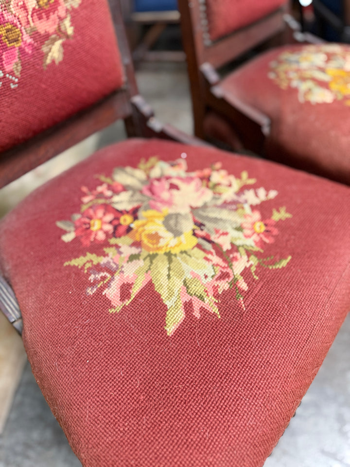 Antique Needlepoint Chairs (Set of 2)
