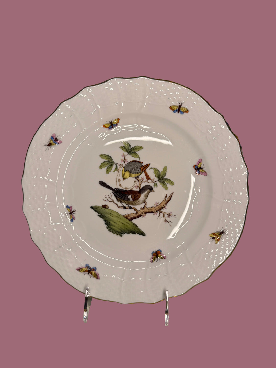 Herend Rothschild Bird Porcelain Large Serving Plate