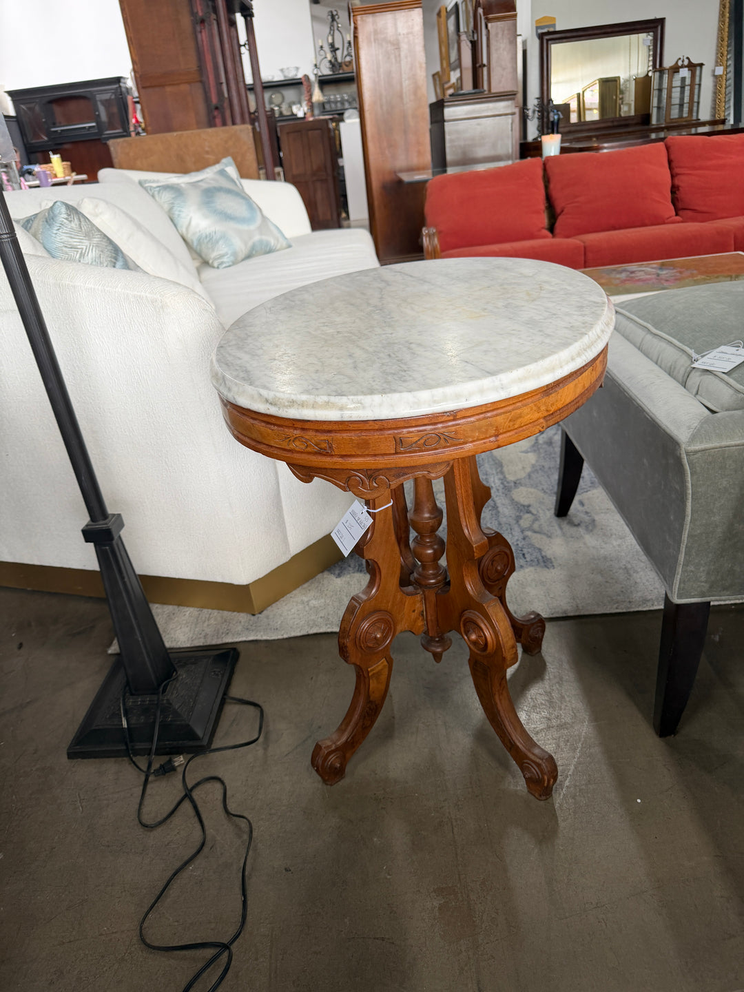 Antique Marble Top Side Table