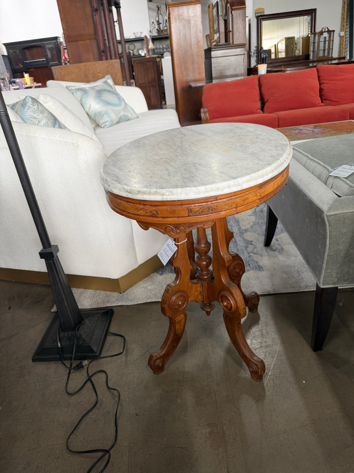 Antique Marble Top Side Table