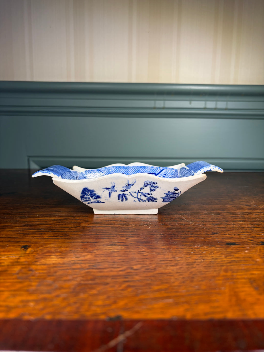 Blue Willow Antique Trinket Dish
