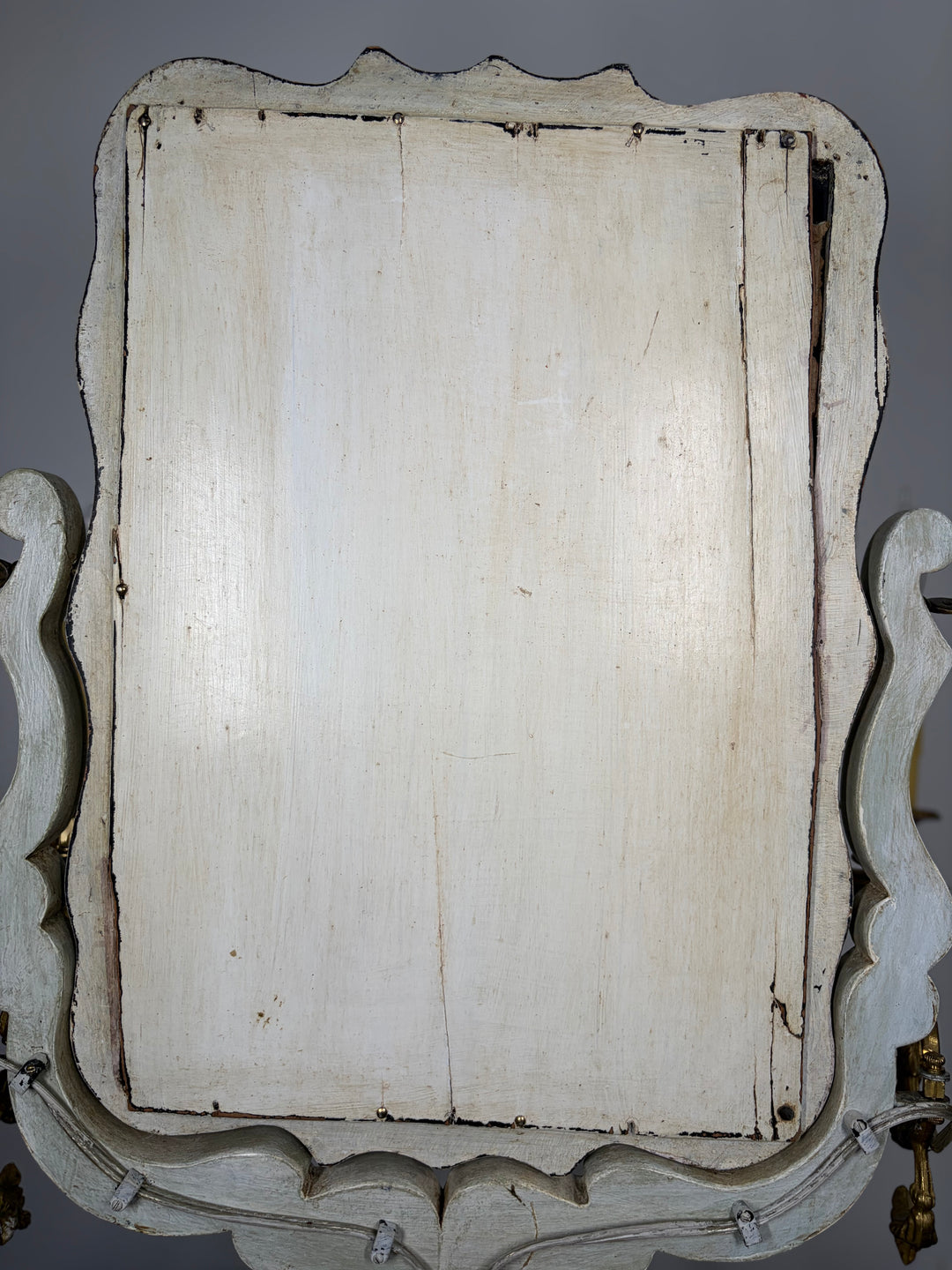 Baroque-Style Vanity Mirror with Candelabra Arms and Jewelry Box Base
