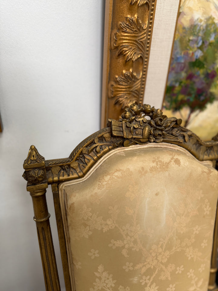 Antique French 19th Century Louis XVI Style Gilt Wood Chair (Set of 2)