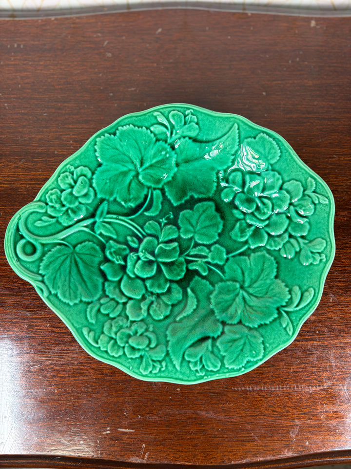 Green Majolica Bread Platter