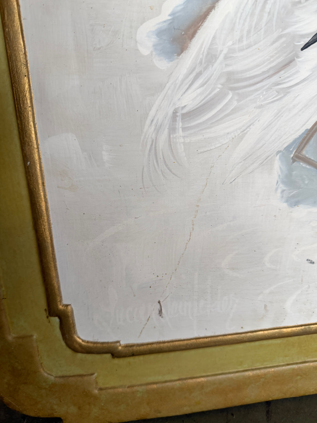 Painted Screen by Lucien Lienfelder, Signed