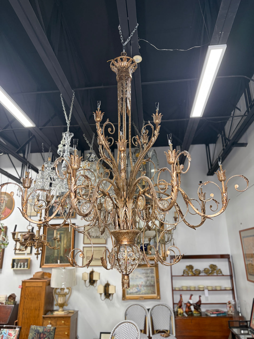 Large Multi-Arm Crystal Chandelier