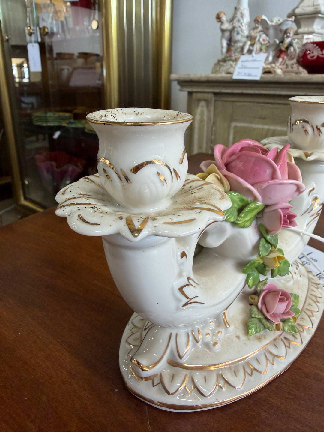 Vintage Porcelain Double Candleholder
