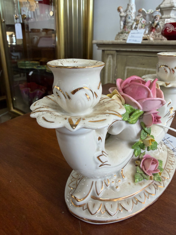 Vintage Porcelain Double Candleholder