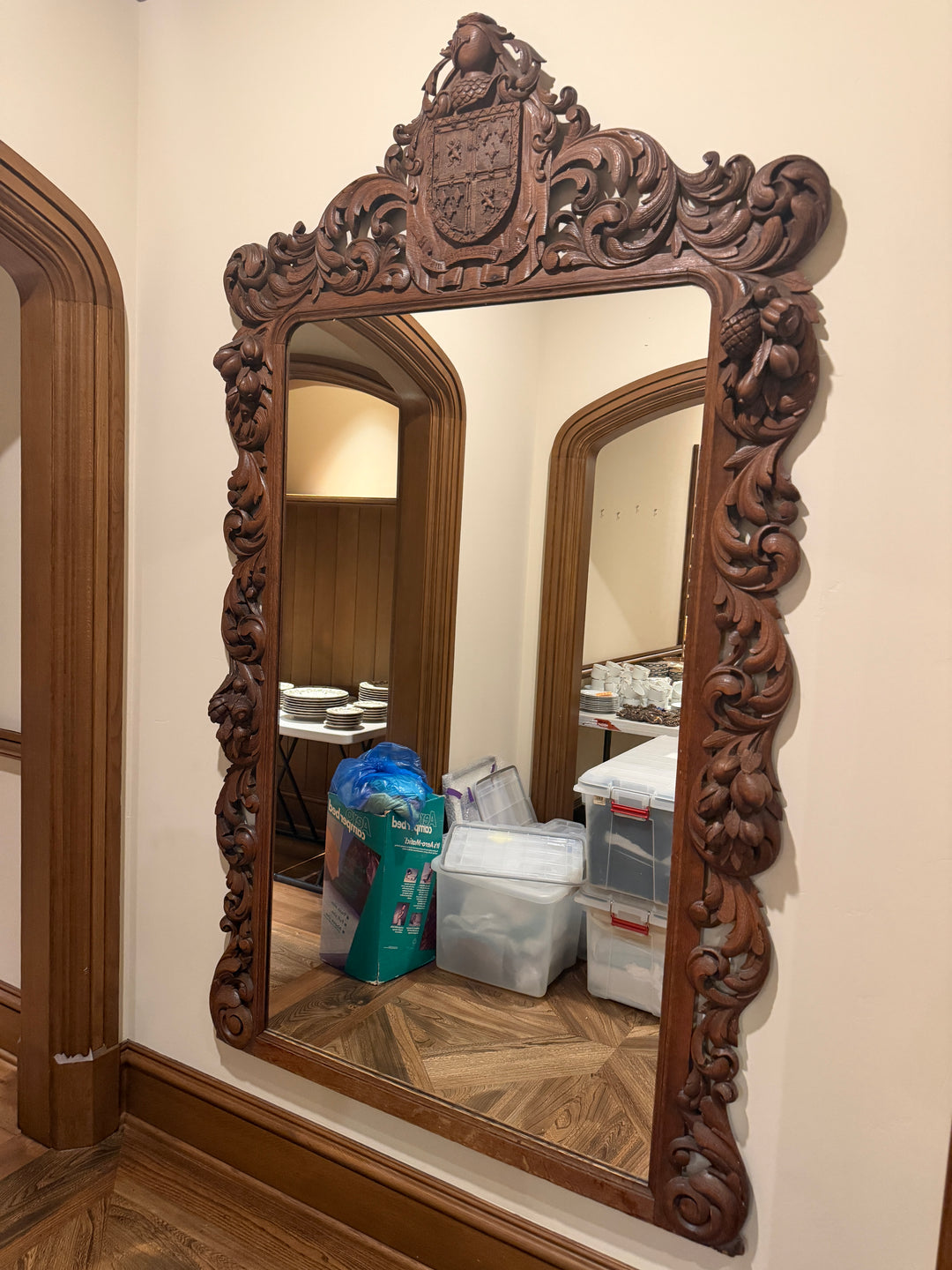 English Carved Oak Mirror