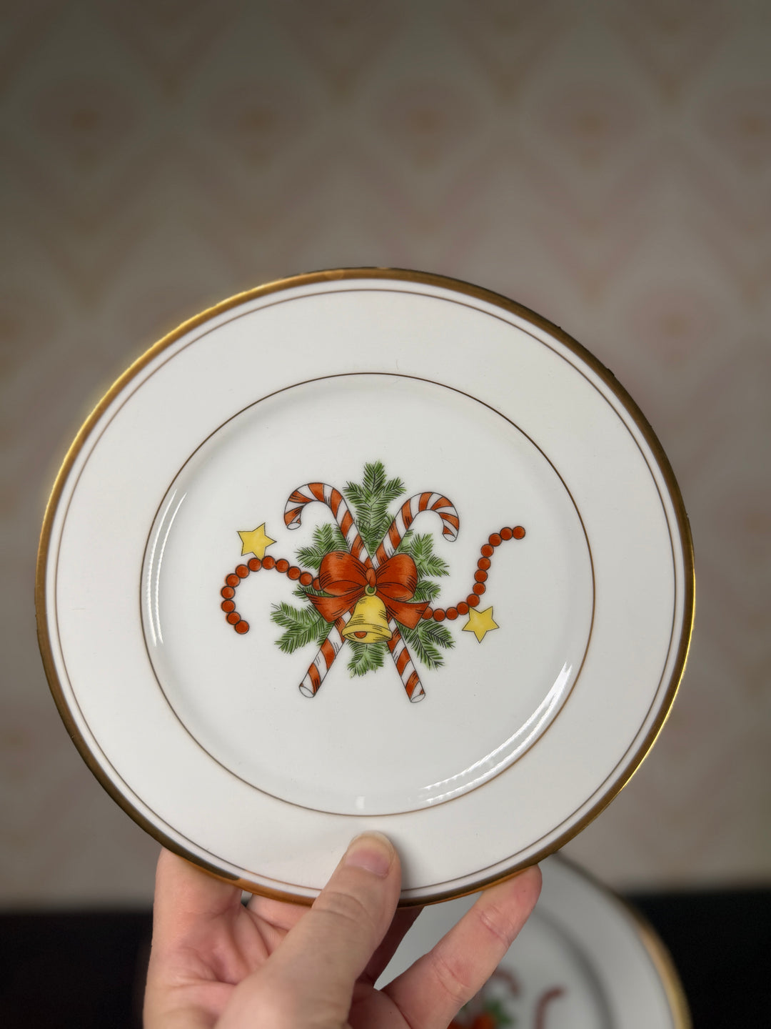 Fitz and Floyd 4 Candy Cane Small Plates