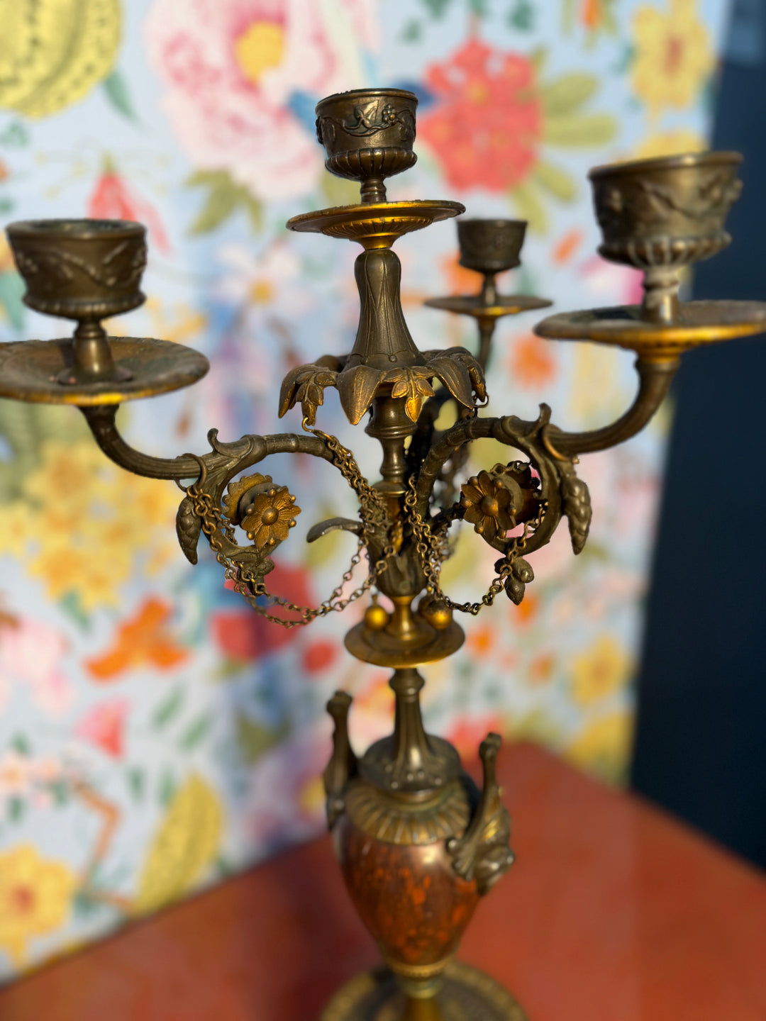 Marble Base Candelabras - Set of 2
