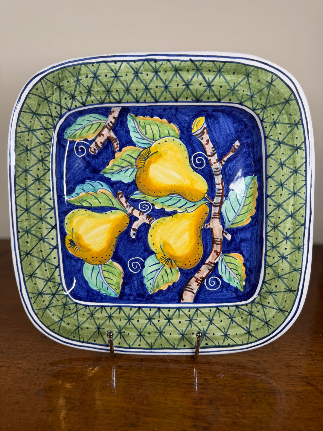 Handpainted Portuguese Service for 4 (Chalice Cups, appetizer plates, dinner plates)