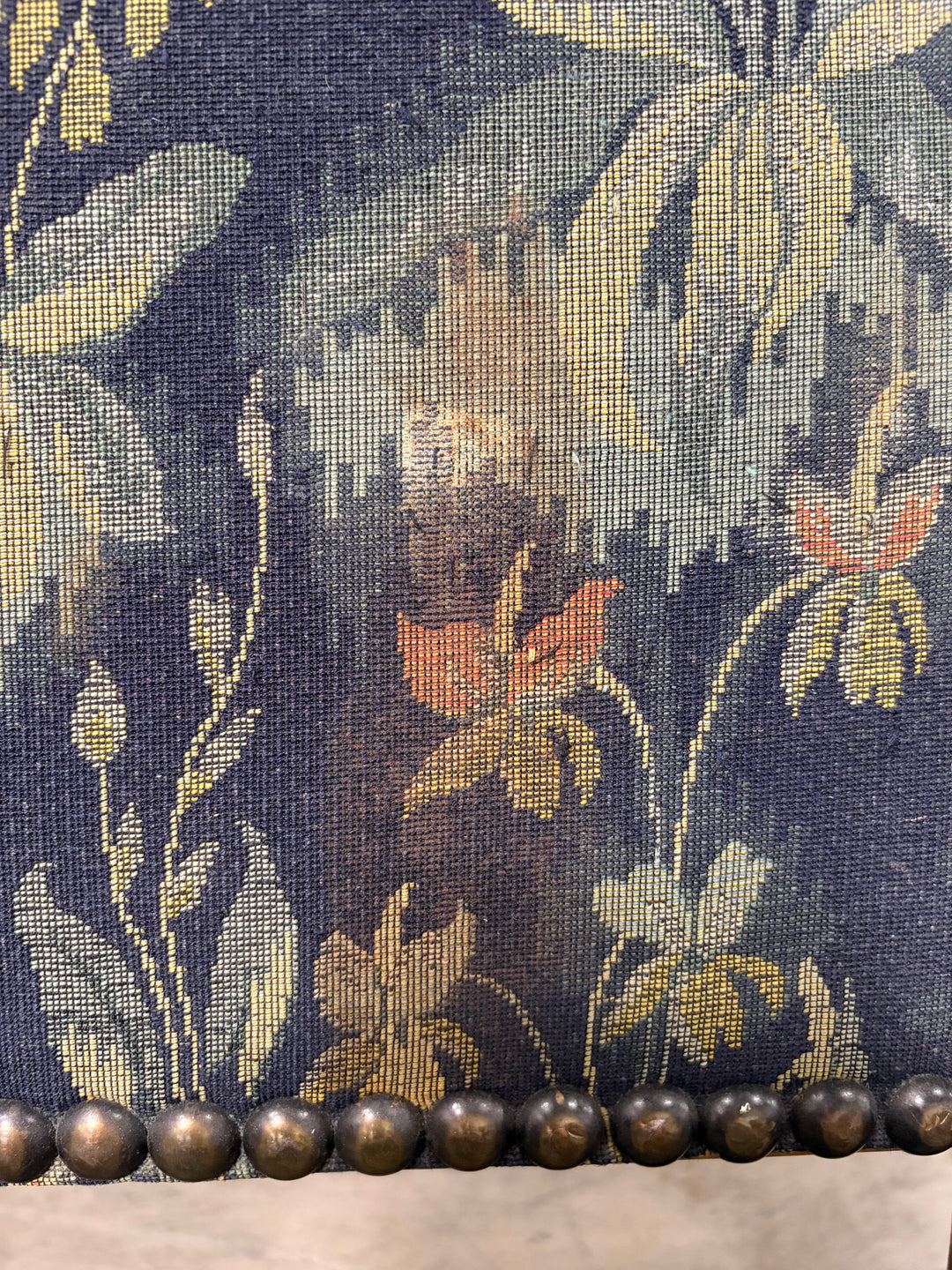Pair of Barley Twist Dining Chairs with Tapestry Upholstery