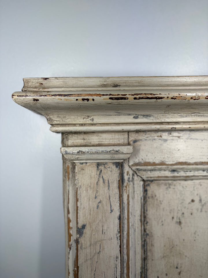 French-Style Trumeau Mirror with Carved Floral Appliqué