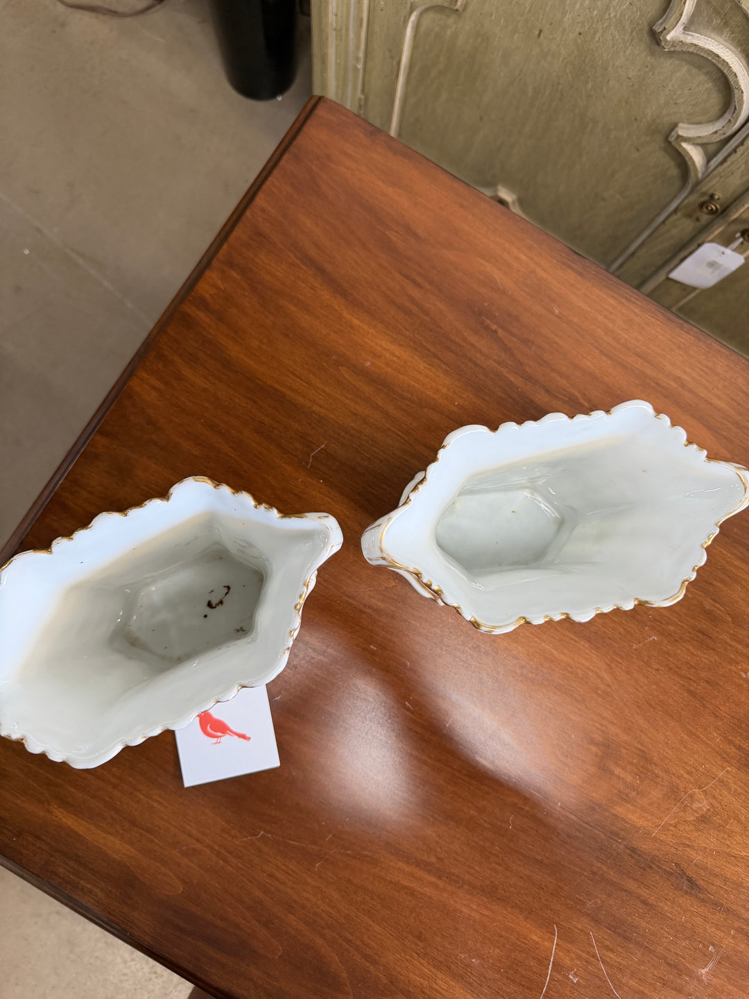Set of 2 Antique French Porcelain Vases