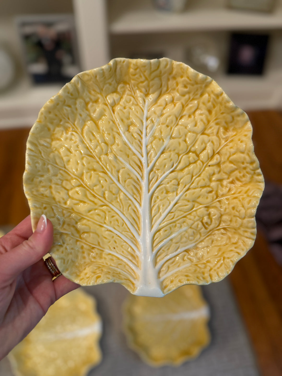 Vintage Bordallo Pinheiro Yellow Cabbage Salad Plates (Set of 10)