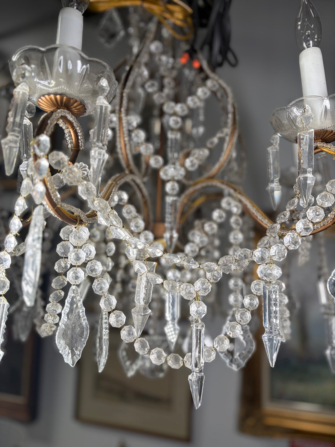 Multi-Arm Crystal Beaded Chandelier