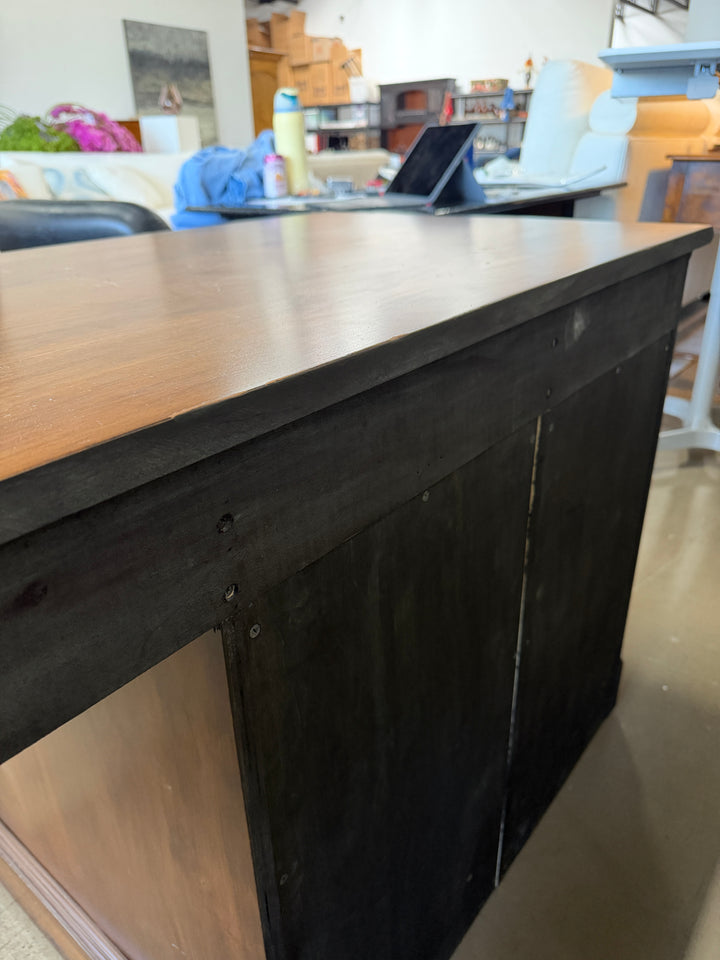 Vintage Wooden Desk with 8 Drawers
