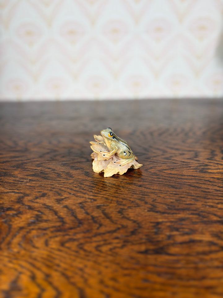 Hand Carved Wooden Frog