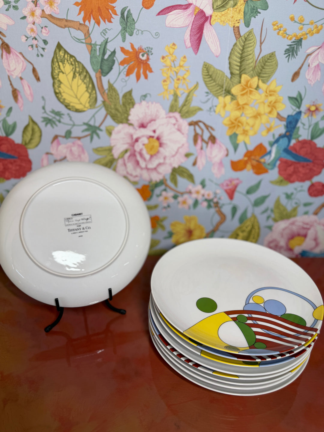Vintage Tiffany & Co Frank Lloyd Wright Cabaret Plates (Set of 9)