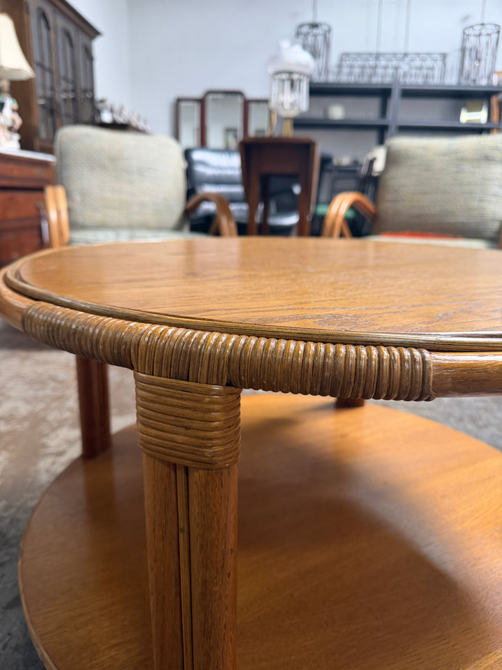 Vintage Circle Bamboo Table