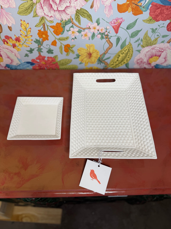 Vintage Tiffany & Co Basket Weave Serving Set