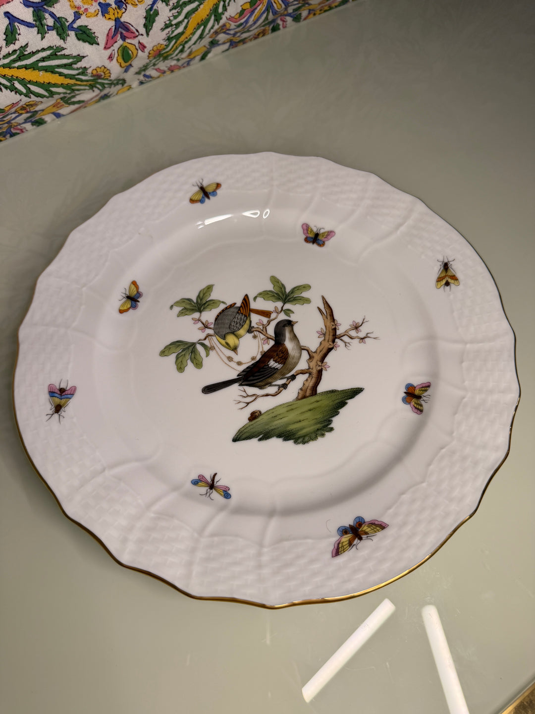 Herend Rothschild Bird Porcelain Large Serving Plate