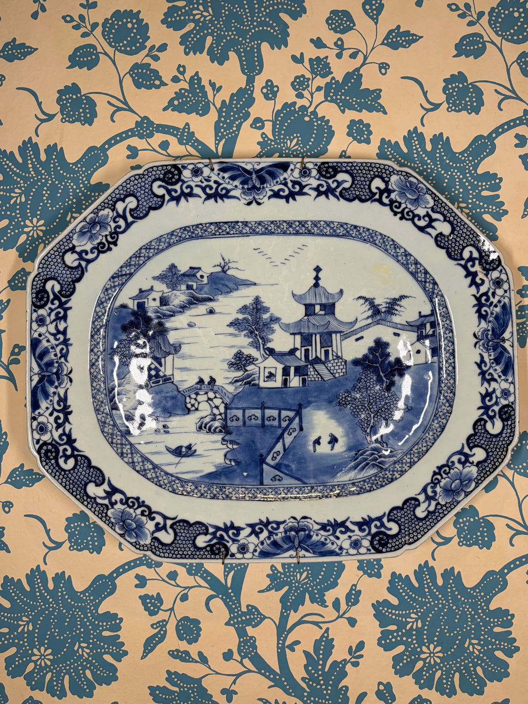 Blue Willow Antique Wall Plate