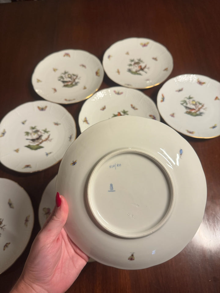 8 Herend Rothschild Salad/Dessert Plates - 8 inch diameter (#510)